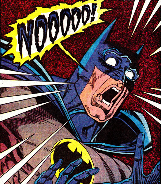 Batman cries in shock at the loss of regular comics. The temporary minor inconvienince is too much to bare!
